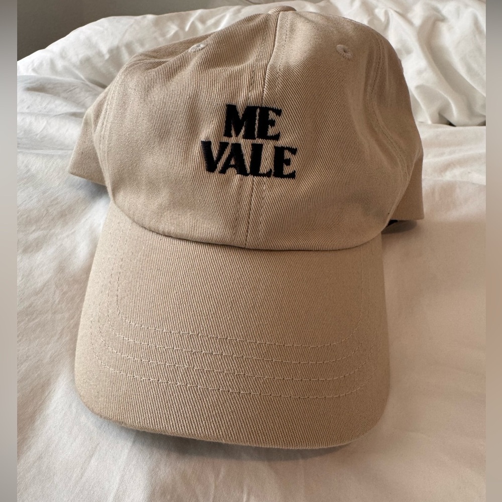 Tan Baseball Cap with Black Embroidery